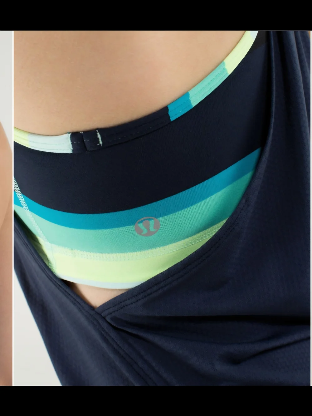 lululemon athletica Navy Tank with Teal Accent Straps